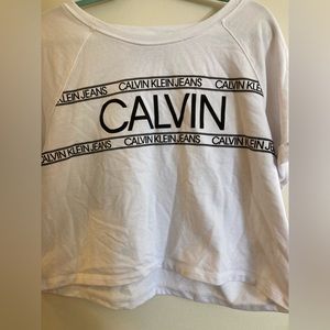 Calvin Klein Crop Short Sleeve Tee Monogram Logo